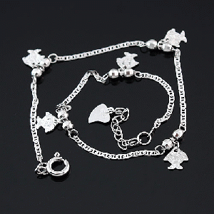 925 Sterling Silver Fish Fashion Anklets